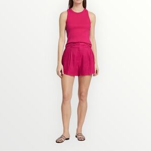 Veronica Beard Jordyn Fuschia Ribbed Tank Top Size L